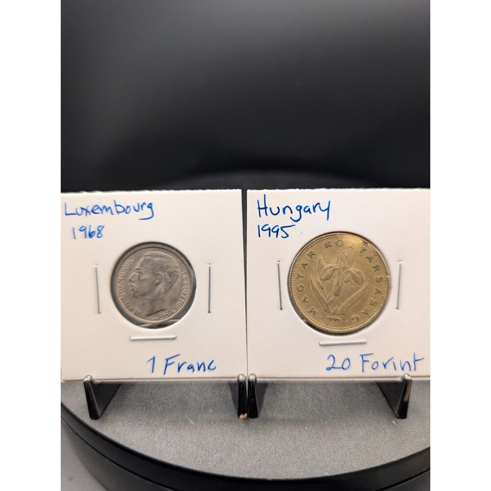 2‑Coin Bundle – Luxembourg 1968 1 Franc & Hungary 1995 20 Forint